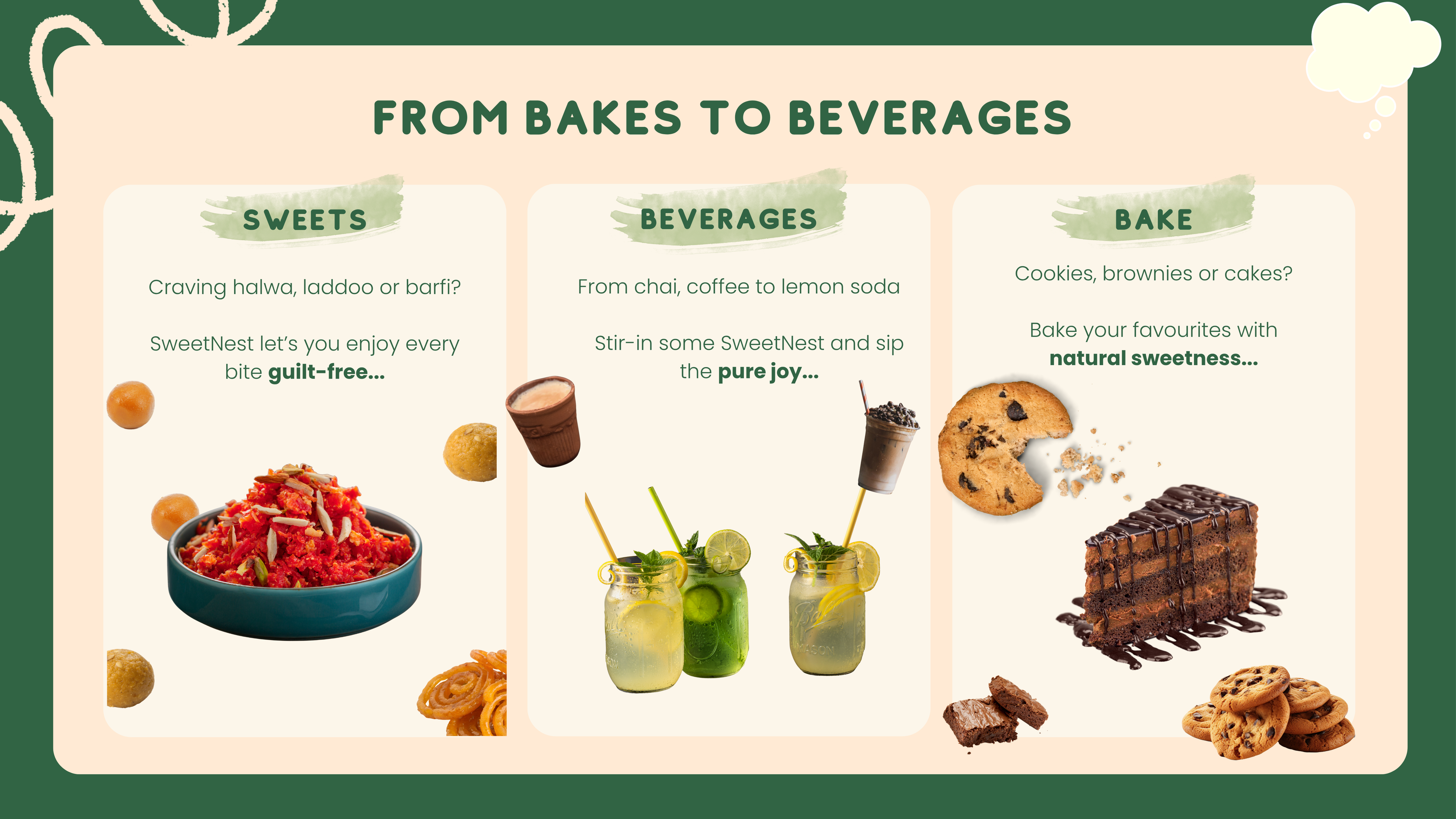 SweetNest monk fruit sweetener for Indian sweets beverages and baking – guilt-free halwa laddoo chai coffee cookies brownies zero calorie 1:1 sugar replacement India